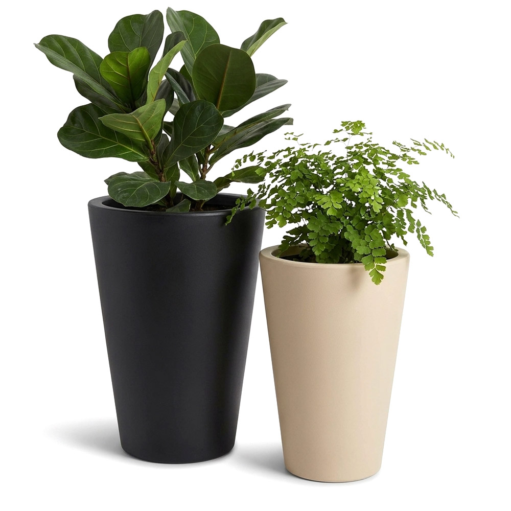 Pot conique geant en resine diametre 80cm hauteur 100 120