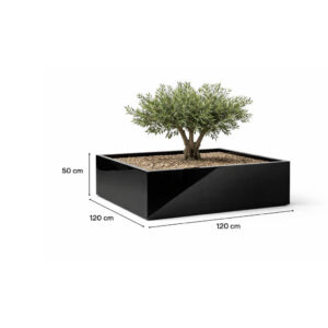 Pot géant cubique en résine pour olivier CB50120